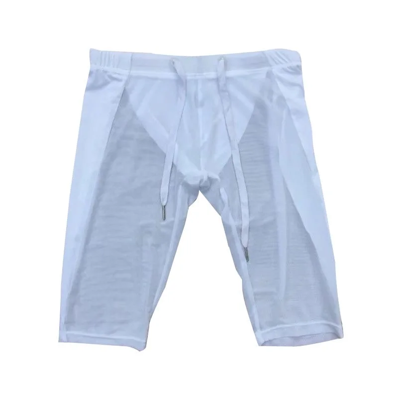 Men Swim Briefs Thin Mesh Tight Sexy Swimsuits Shorts Sweatpants Swimming Surf Board Beachshorts Gay Swimwear Low Rise Bathing