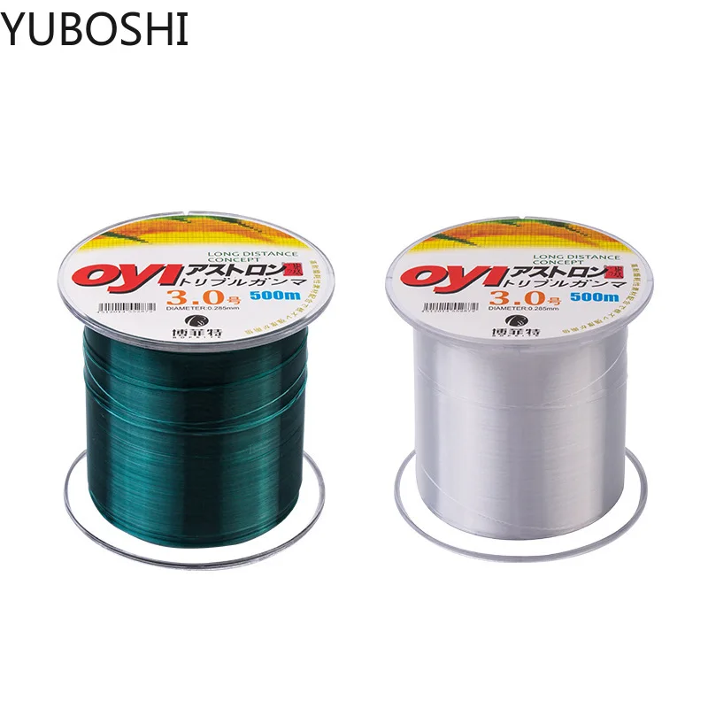 New 500M Fluorocarbon Coated High Quality Fishing Line 0.1mm-0.55mm Super Strong Wear-Resistant Nylon Line