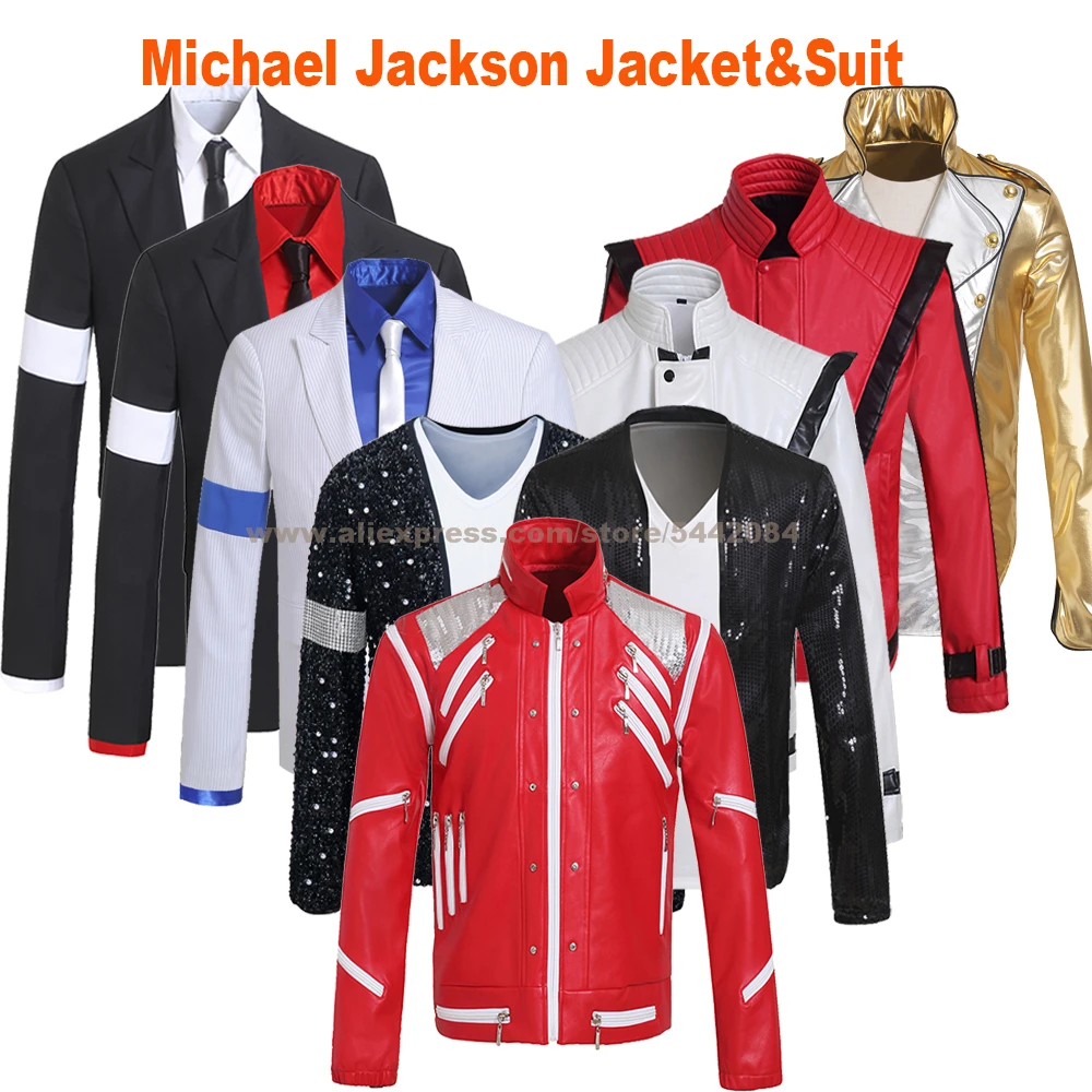 MJ مايكل جاكسون جاكيت بدلة معطف فاز IT الإثارة الخطرة بيلي جان السلس الجنائية سيئة ملابس خارجية تأثيري حلي الدعامة