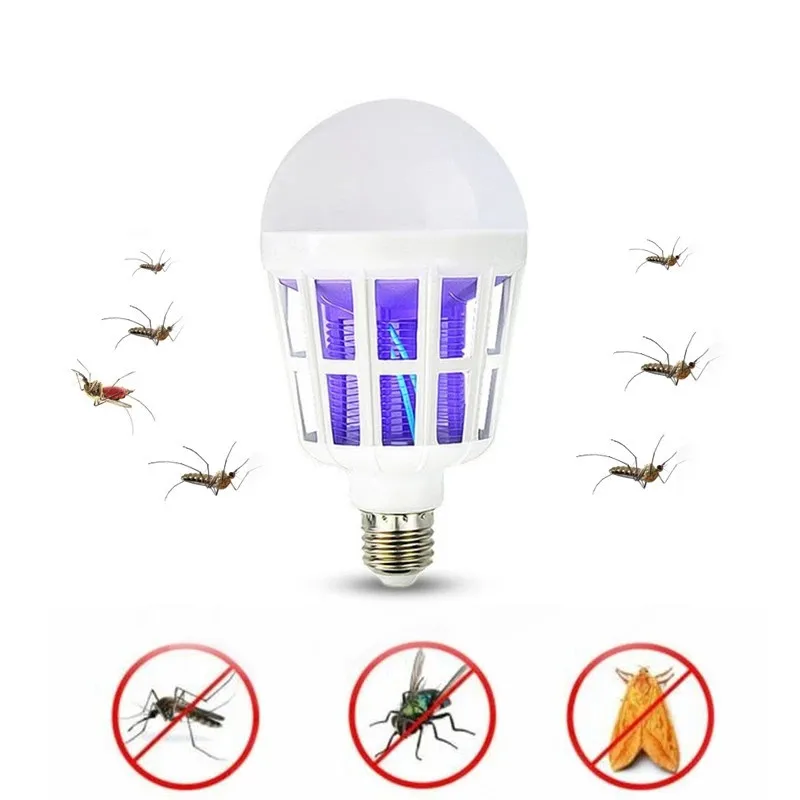 220V 15W Led Lampadina Mosquito Killer Lamp 2 In 1 Trappola Per Zanzare Insetto Killer Lampadina Fly Bug Zapper Luce Notturna Per Bambino