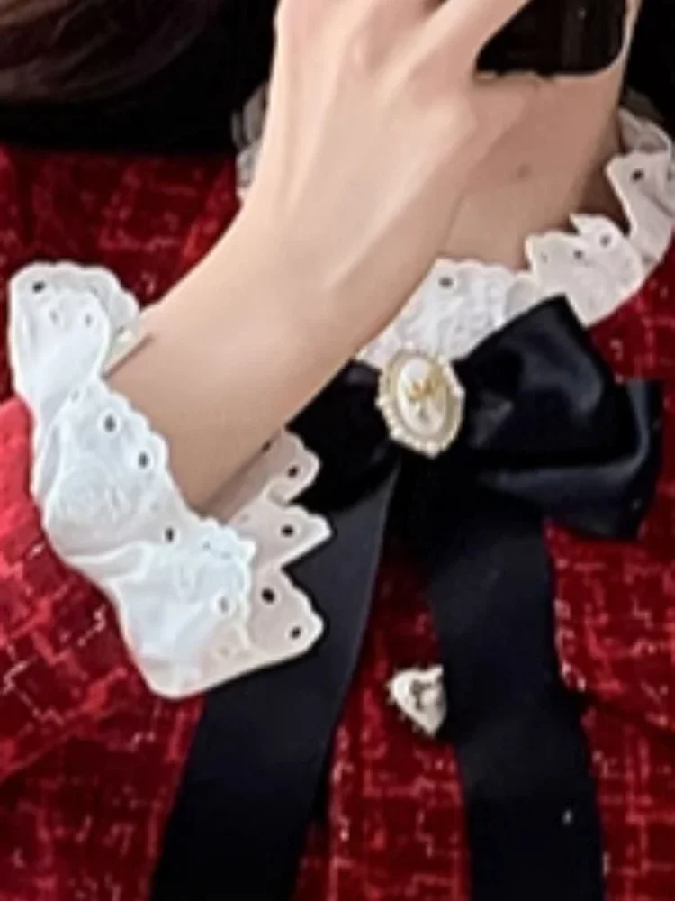 Твидовое мини-платье Ruby Love красное элегантное и модное с круглым вырезом