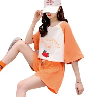 StylishSlimmingLoose-FitPetiteshorts2-PieceSet Women's Summer Korean Style Plus Size Casual Sporty Chic Shorts |