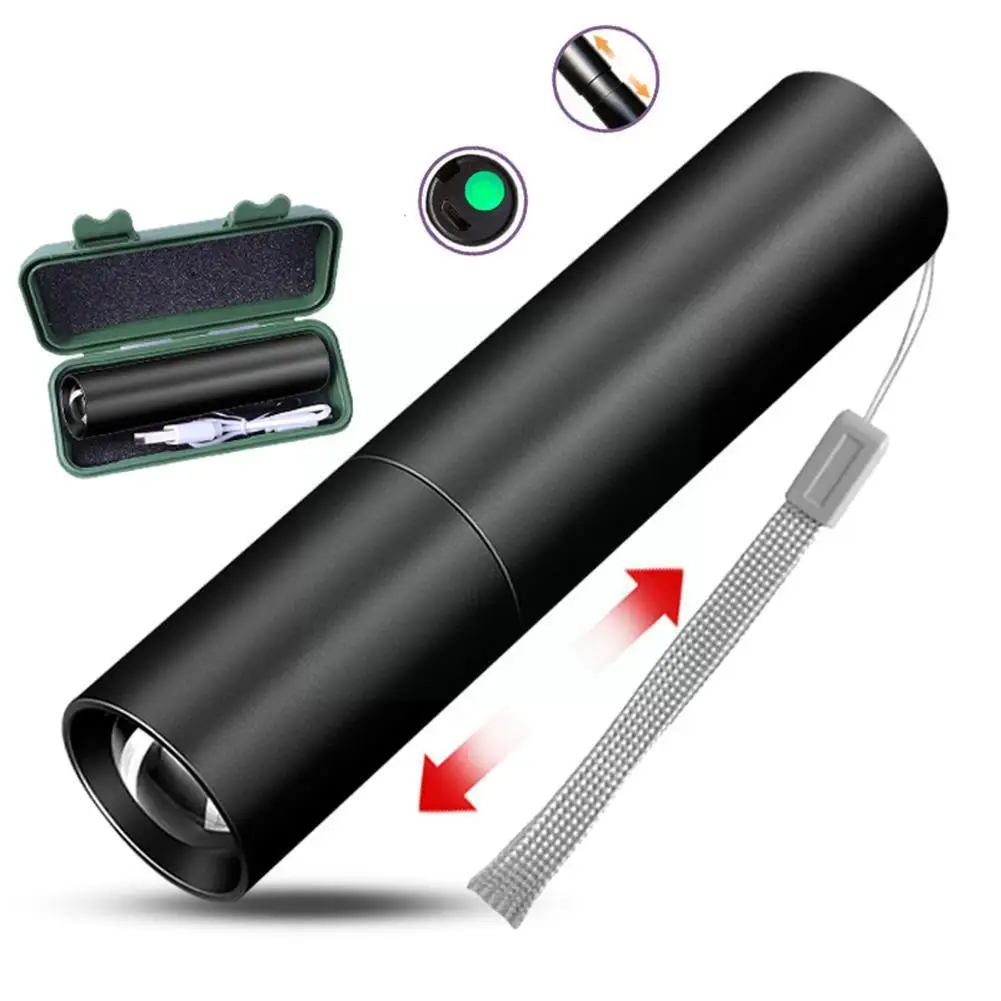 

Telescopic Zoom Torch Rechargable Mini LED Powerful Portable ​Zoom Lighting Waterproof Modes Flashlight Torch Light Outdoor L0V0