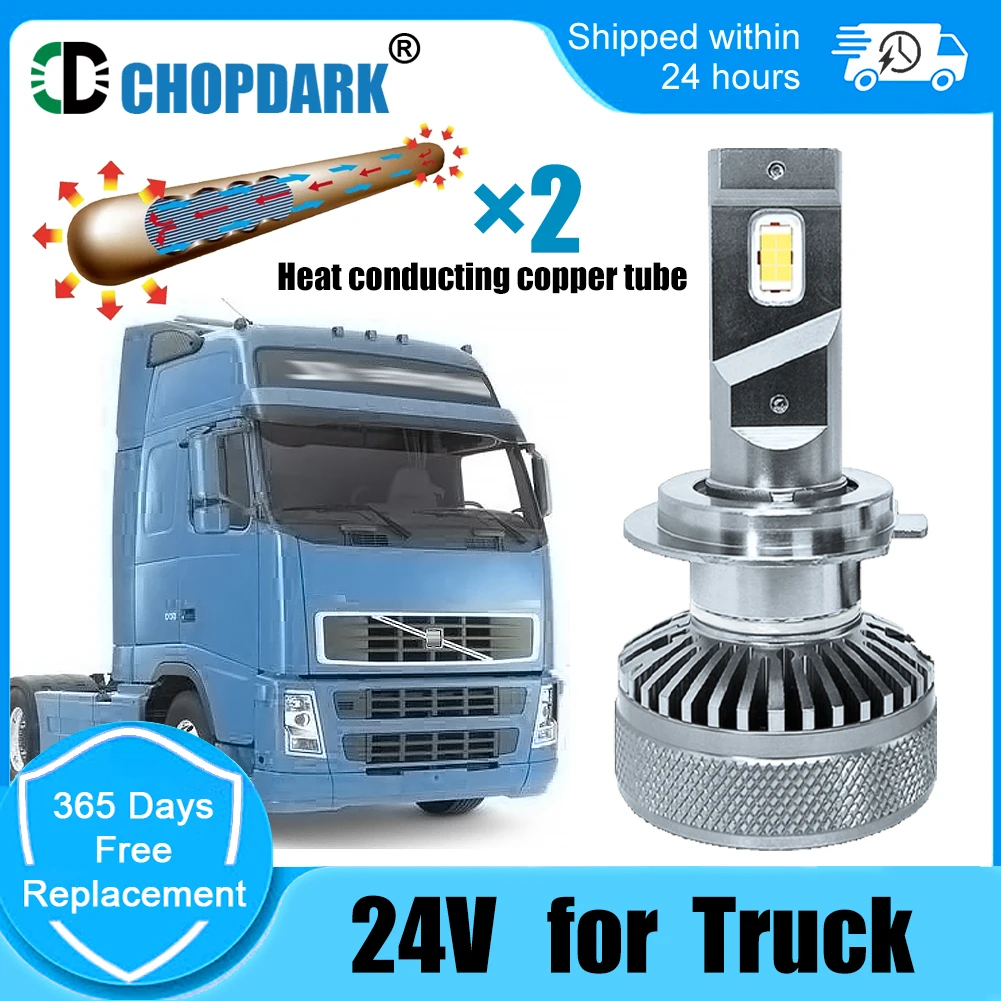 

LED H1 H7 H4 9003 HB2 12V Car 24V Truck Headlight bulbs 3570 GXP Chip 30000Lm 110W 6500K Cold Light Thermal Copper Tubes 2pcs