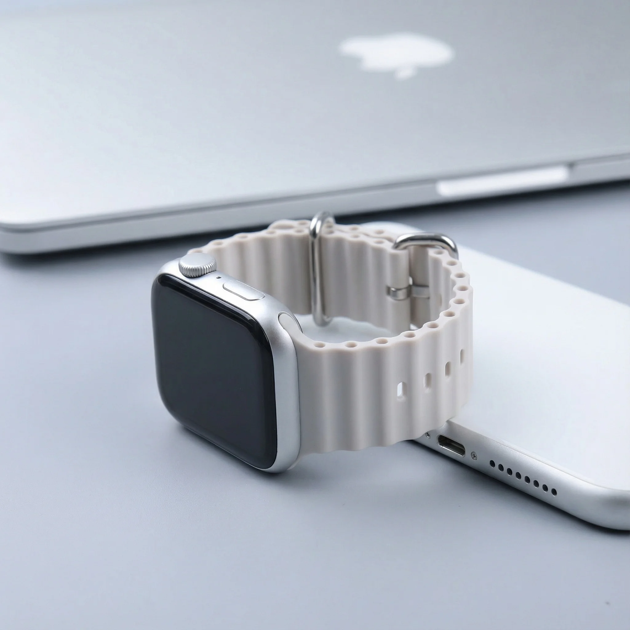 Фото Ремешок Ocean Band для Apple Watch Ultra 3, 2-в-1, 49 мм, 45 мм, 46 мм, 42 мм, 44 мм, 40 мм, силиконовый спортивный браслет для серий 11, 10, 9, 7, 8, 6, 5, SE №4