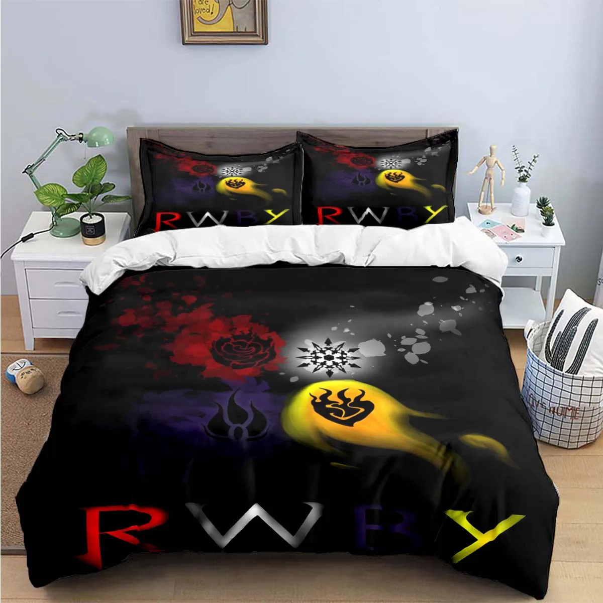 Фото 3D модный комплект постельного белья с мультяшным принтом R-RWBY, комплект постельного белья, пододеяльник, комплект постельного белья, роскошный подарок №4