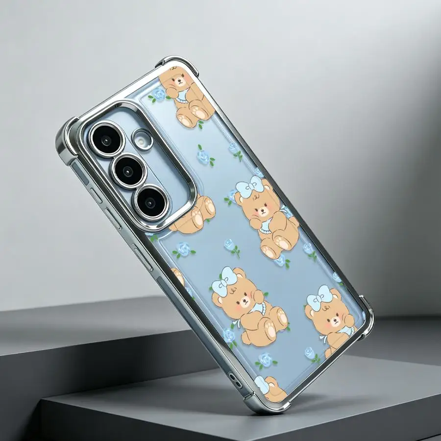 Фото Чехол для телефона с принтом медведя и банта для Samsung Galaxy A23 A51 A07 A53 A14 A04 A73 A13 A33 A50 A16 A06 A54 A34 A24 A52 №5