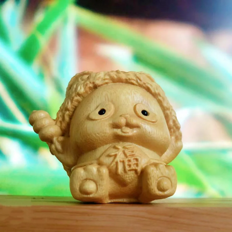 

Панда из бокса, украшение в виде цветка, настольное украшение с резьбой по дереву, мультяшная Милая кошка, ручная сумка, подвеска, подарки, украшение для дома