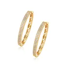 MxGxFam полностью циркониевые Большие 35 мм Серьги-кольца для женщин модные ювелирные изделия покрытые 18-каратным золотом