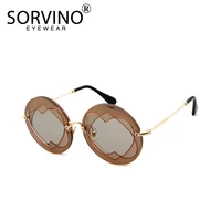 sorvino heart glasses women korean retro round frame love sunglasses female red style street shooting sun a0011
