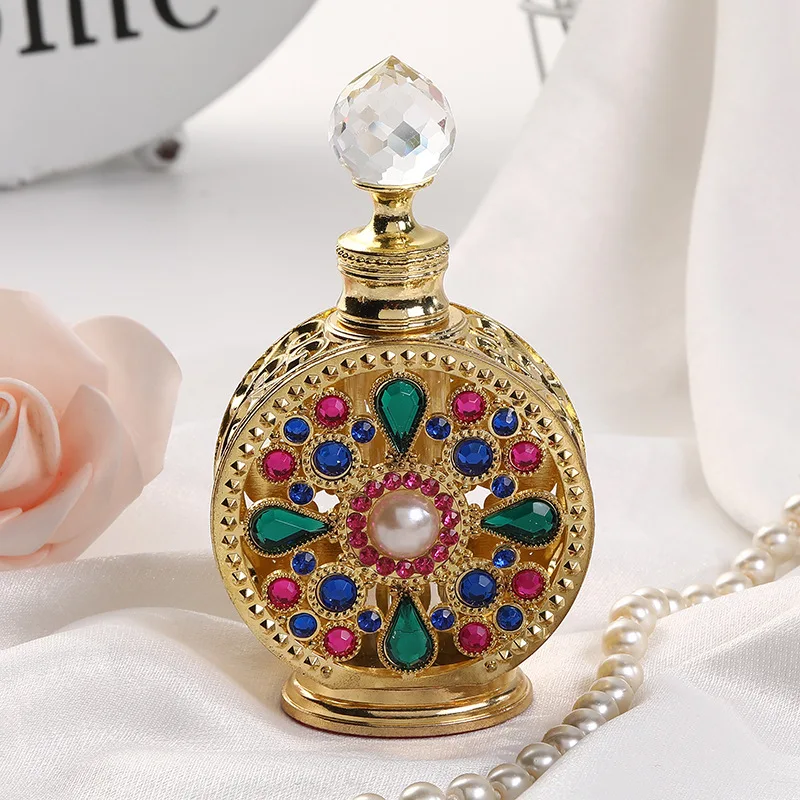 

Luxury Dubai 15ML Metal Empty Essential Oil Perfume Bottle Reversed Paris Online Celebrity Explosive Perfume Cosmetics Bottle