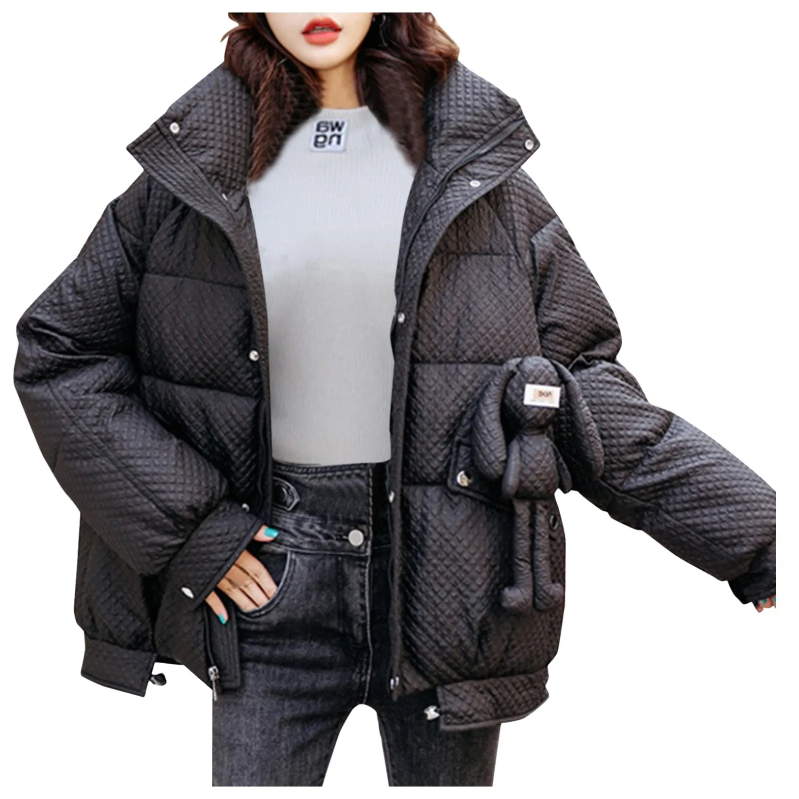 

Women Fashion Coat Outerwear Long Warm Solid Cotton-padded Jackets Pocket Suede Vintage Long Sleeve Female Outerwear Tops