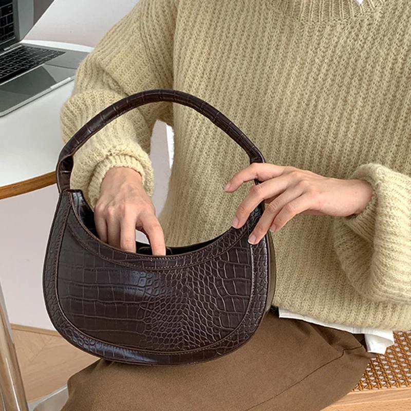 

Роскошная дизайнерская сумка, женская сумка с каменным узором, однотонная сумка в стиле ретро с Луной, Высококачественная сумка для женщин