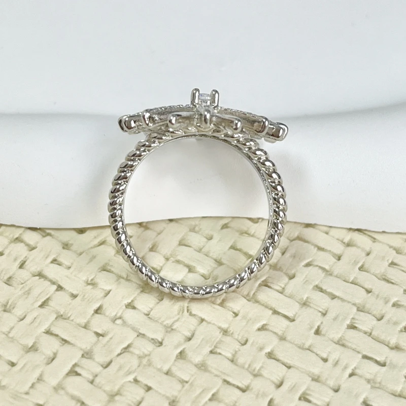 David Yurman Sunflower Zirconia Ring, Fashionable and Stylish White Gold and Copper Plated Personalized  for Women Jewelry