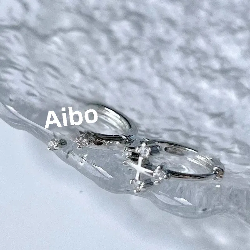 Мини-серьги-кольца через плечо с крестом женские серебряные серьги S925 винтажный