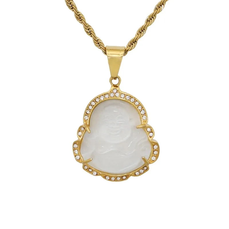 Подвеска Будды Майтрейи из нержавеющей стали большой живот