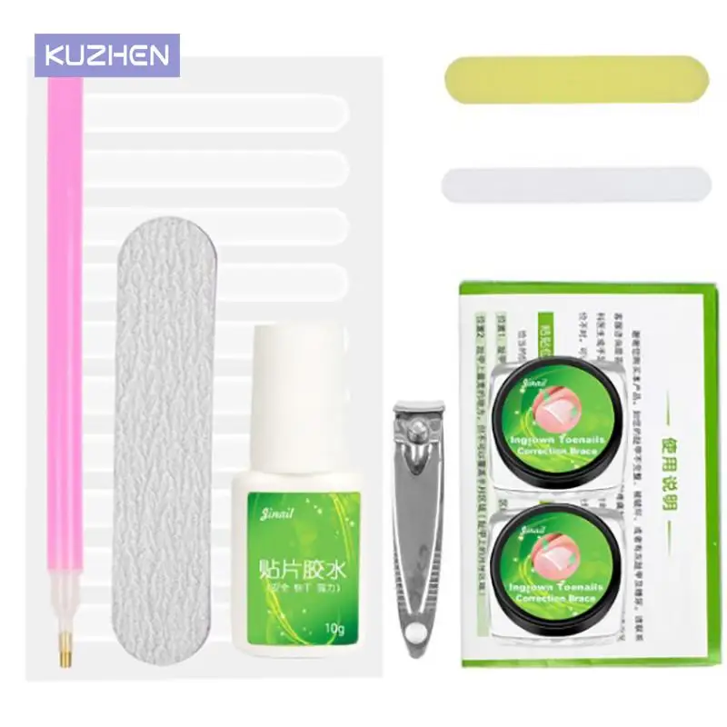 

Ingrown Toenail Correction Tool Set Ingrown Toe Nail Pedicure Elastic Patch Straightening Clip Brace with Glue Foot Care Kit New