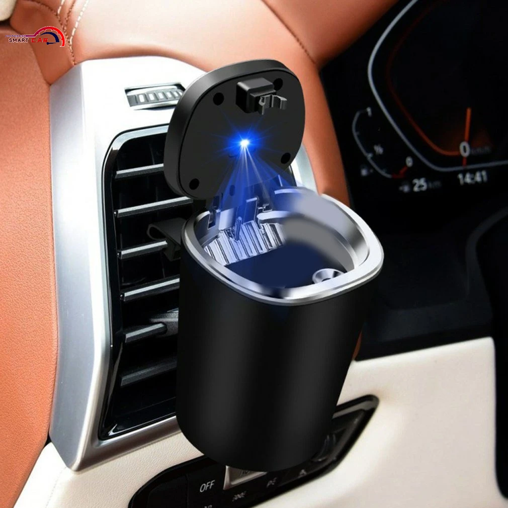 

Auto Car Cigarette Ashtray Cup With Lid With LED Light Portable Detachable Vehicle Ashtray Holder Cigarette Ashtray