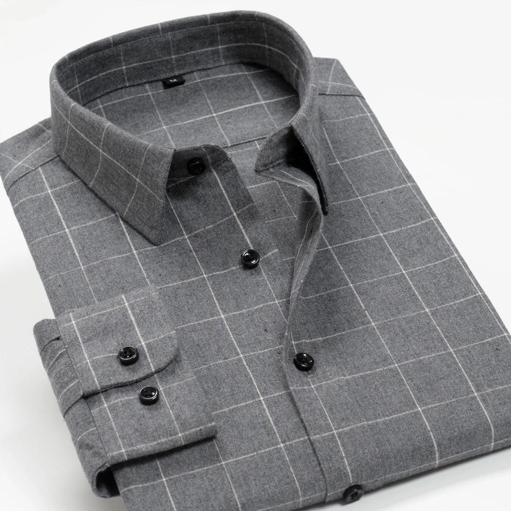 

LICHENGRUI Plus Size 5XL 6XL 7XL 8XL 9XL 10XL Men's Casual Plaid Long Sleeve Shirt Autumn New Business Fashion Loose Shirt Male