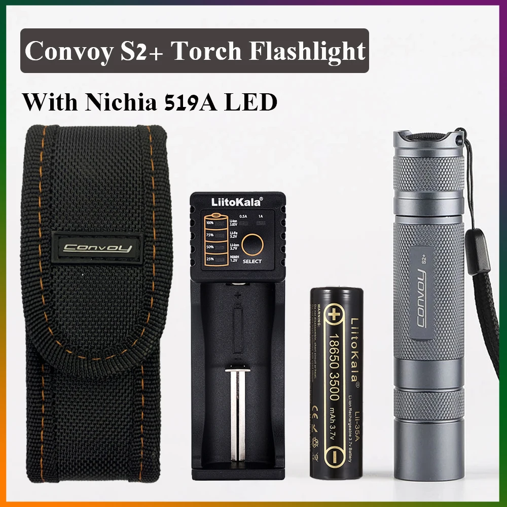 

Convoy S2+ With Nichia 519A LED 5700K Flashlight For Outdoor Cycling Bicycle Light Hiking Camping Torch Lantern LED Flashlight
