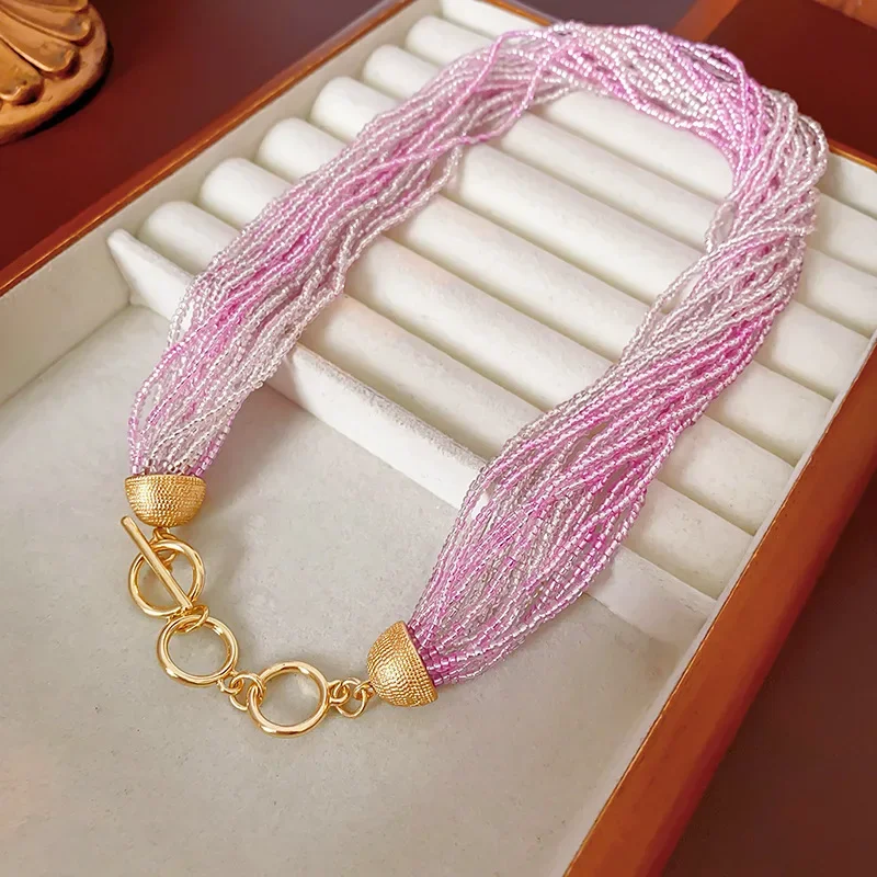 Элегантное роскошное многослойное ожерелье нишевая Чувствительная цепочка с