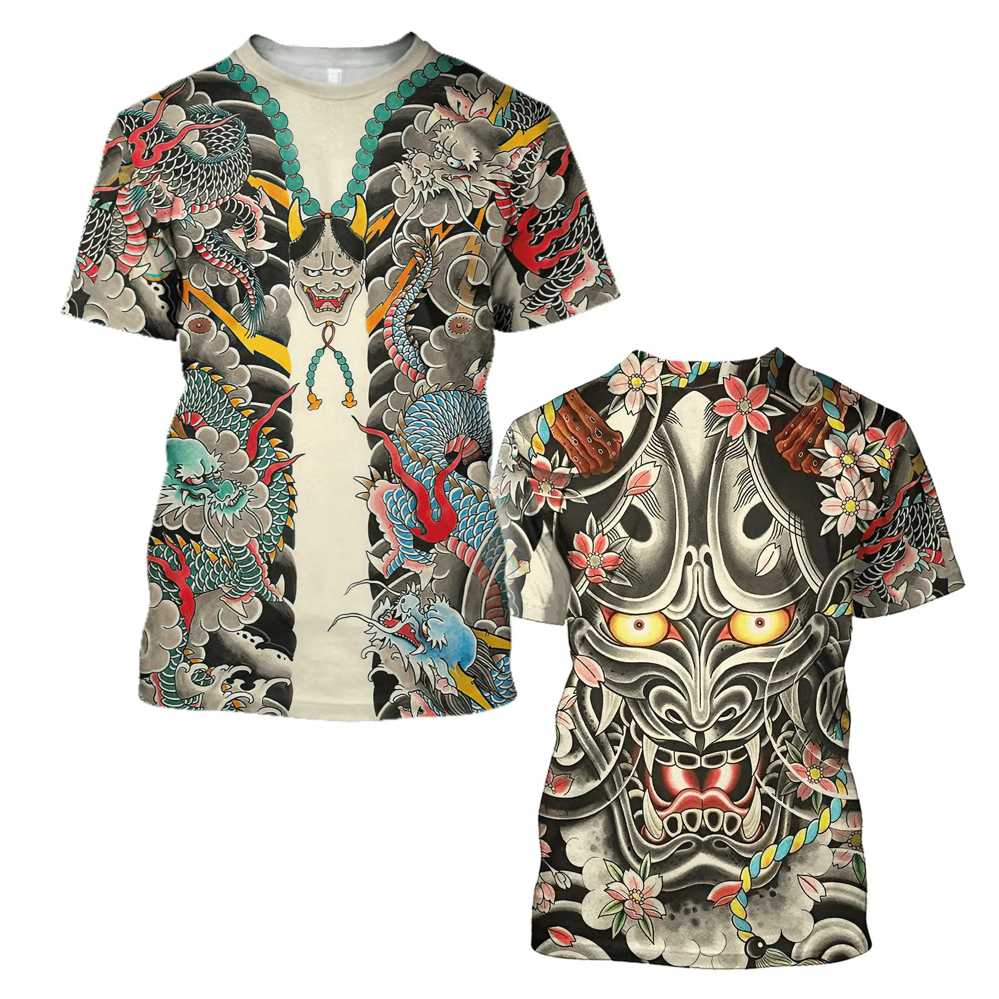 

2023 New Men's T-shirts Short-sleeved Top Summer Clothing Ghost Graphic Shirts Men's Clothing Streetwear O-neck Pullover 5xl Tee