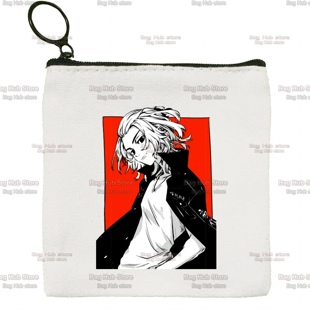 Tokyo Revengers Cute Mini Coin Purse Canvas Student Wallet Coin Case Zipper Hand Female Key Case