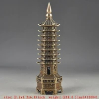 wholesale factory decoration crafts brass old exorcism chinese collectable brass handwork hammered tower decor