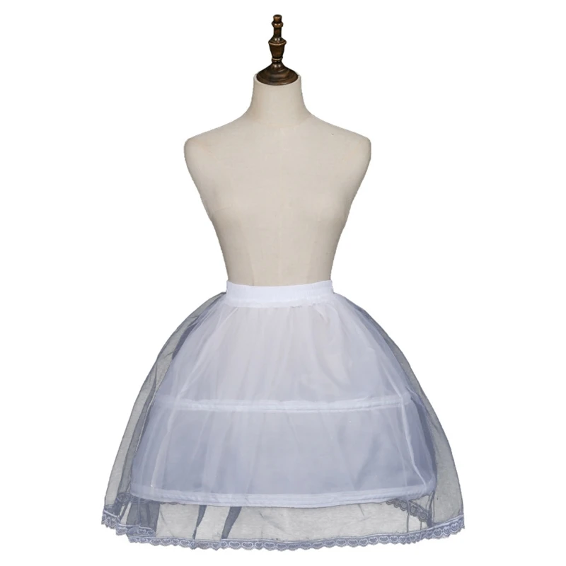 

Crinoline Underskirt Petticoat for Women Girls Bridal Dress Vintage Ball Gown White Short Hoop Skirt Lace Trim Tulle DropShip