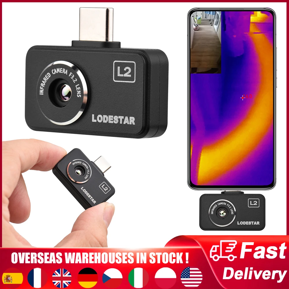 

Тепловизор LODESTAR L2 USB IR 256x19 2 Разрешение-20 ~ 170 ° C Type-C Plug and Play промышленная мини-Инфракрасная камера для осмотра