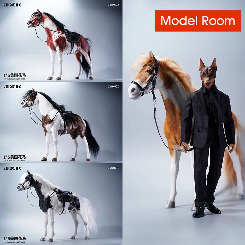 

JXK JXK094 1/6 American Paint Horse with Harness Soldier Scene Accessories Props Fit 12'' Action Figure Body Dolls In Stock