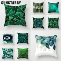 green series cushion cover eye geometry abstract pillow case decorative sofa pillow cover home decor throw pillowcase 4545cm