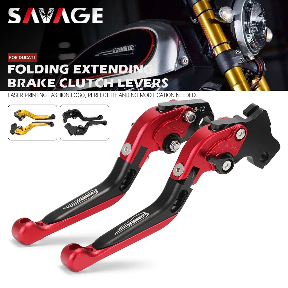 

Folding Clutch Brake Levers For DUCATI SCRAMBLER 400 800 Classic Icon Full Trottle Motorcycle Accessories Extendable Handles