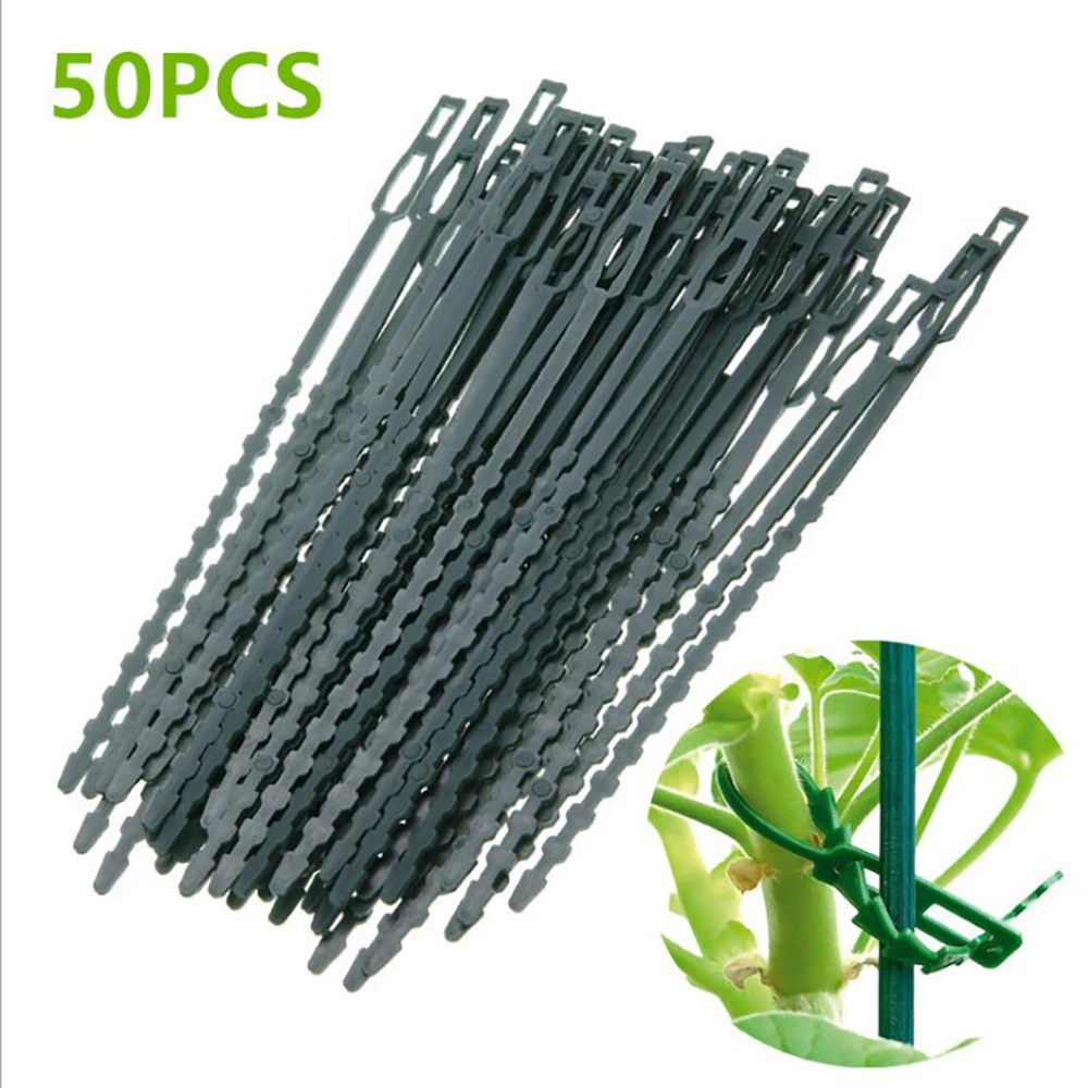 

50Pcs Reusable Plant Ties Garden Cable Ties Plant Support Shrubs Flexible Plant Cable Ties Plastic Garden Ties for Plant Support
