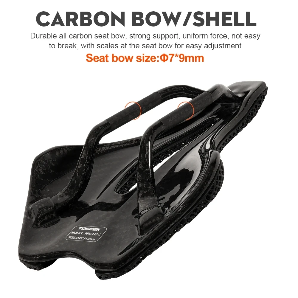 TOSEEK 143C велосипедное седло с 3D принтом из углеродного волокна сверхлегкое полое