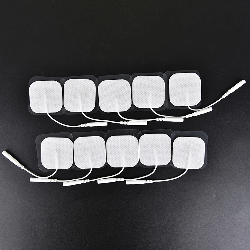 

10Pcs Nerve Stimulator Silicone Gel Electrode Pads Tens Electrodes Digital Therapy Machine Massage 2mm Plug with 4x4cm