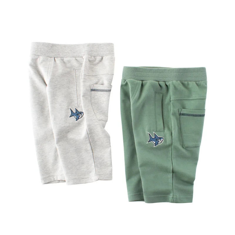 ILAVSUN Kids Cotton Shorts Pants with Elastic Belt Toddler Boy Sports Pant Children's Clothing Cartoon Pattern for Summer