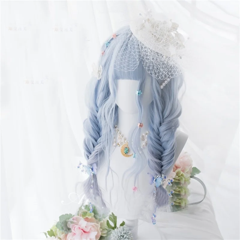 CosplayMix Лолита 65 см женские длинные кудрявые Омбре Хэллоуин Рождественская вечеринка Harajuku челки искусственный косплей синтетический парик