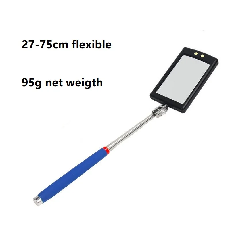

1pc Car Chassis Inspection Square Mirror Magnetic Bottom Telescopic 27-75cm Adjustable Repair Tool 360 Swivel for Extra Viewing