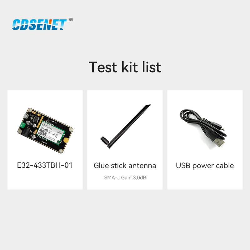 LoRa 433MHz 30dBm IOT Transmitter Receiver Test Board CDSENET E32-433TBH-01 with E32-433T30S Module Antenna USB Cable