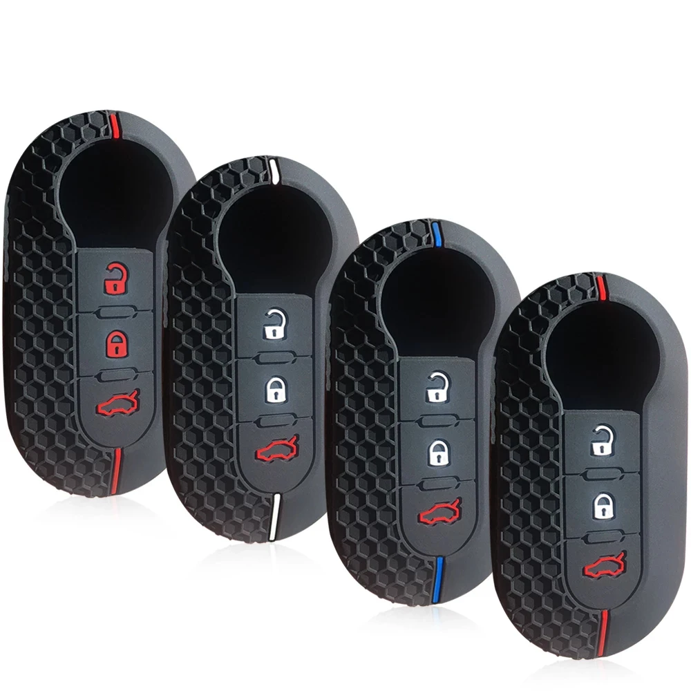 

Silicone Key Case Remote Fob Car Key Cover For Peugeot Boxer For Citroen Jumper For Fiat 500 Panda Ducato 500L Punto Lancia Musa
