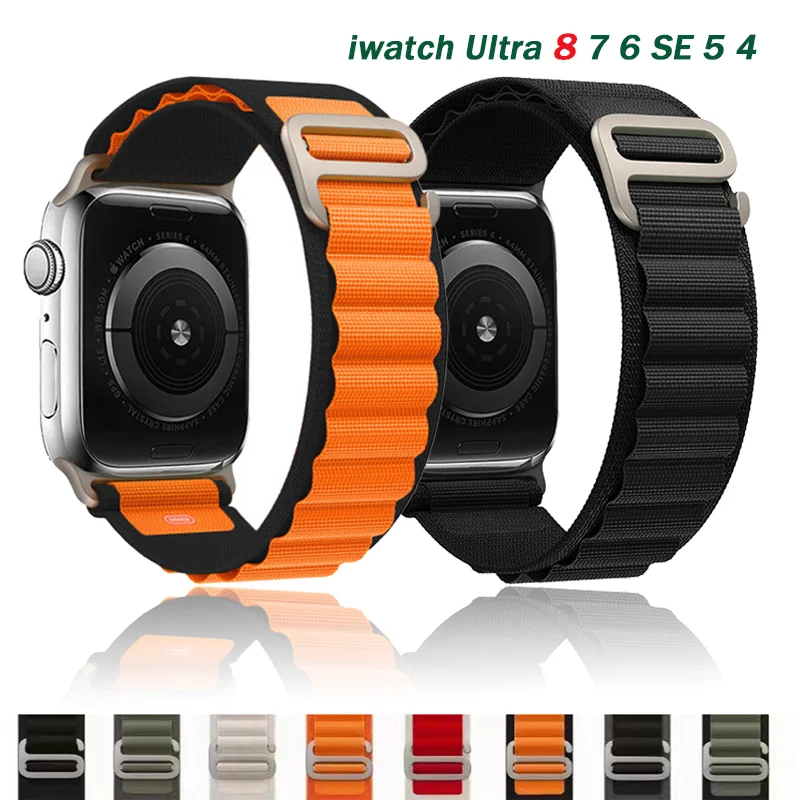 

Alpine Loop Strap for Apple Watch Ultra Band 49mm 45mm 44mm 41mm 40mm 42mm 45mm 44mm Nylon Bracelet Belt Iwatch Series 8 7 6 SE
