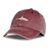 high quality 100 cotton washed shark baseball cap embroidery hip hop dad hat men women fashion snapback hats gorras bone