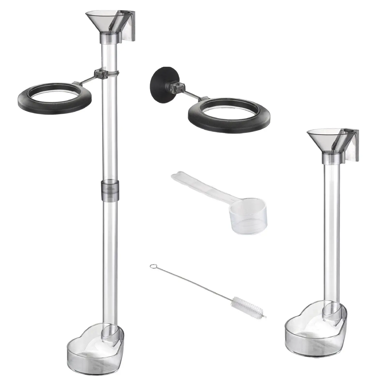 Аквариумная тарелка для кормления креветок и набор трубок с чистящей щеткой