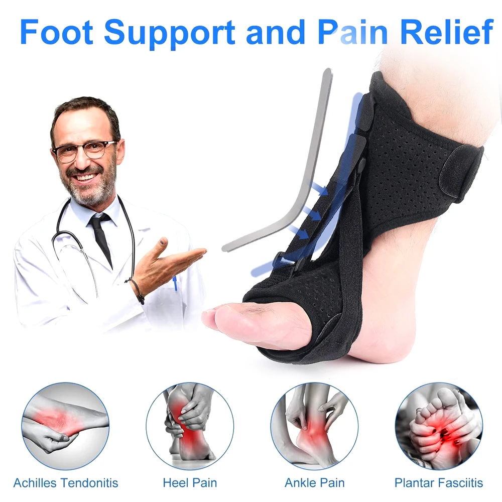Фото 1 шт. AFO Drop Foot Brace, регулируемая ортопедическая скоба для стопы, восстановление подошвенного фасциита, поддержка шины для ног, предотвращение ортопедического применения №5