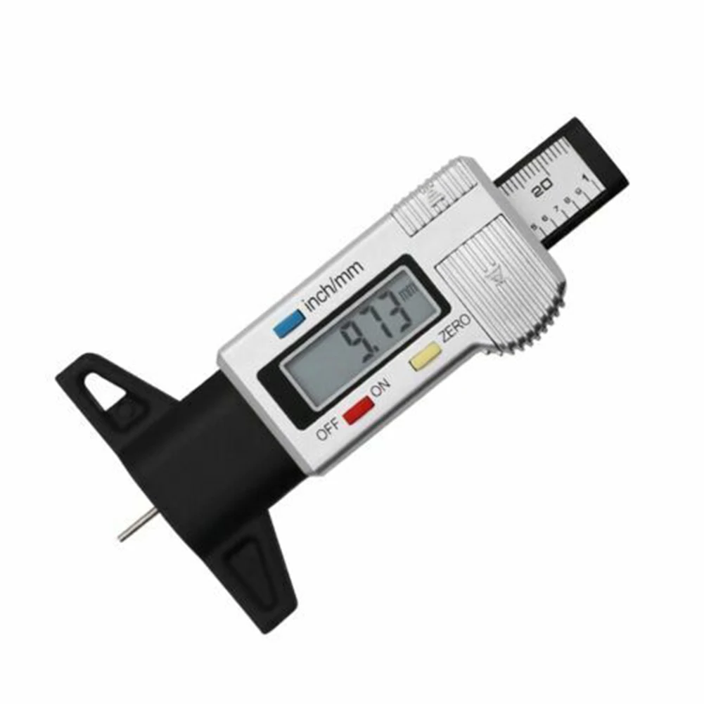 

Digital Tyre Depth Gauge Silver Tread Tester for Car Truck Motorcycle Accurate Measurement Large LCD Display Battery Not