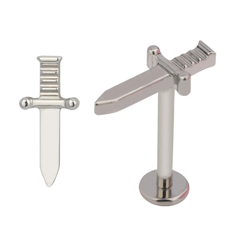 Серьги-гвоздики из титана для пирсинга губ с резьбой