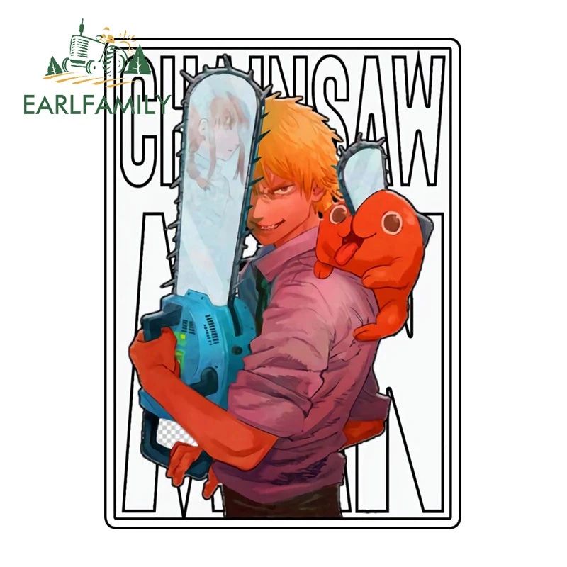 EARLFAMILY 13 см x 9 4 мультяшная Denji Автомобильная наклейка аниме бензопила человек