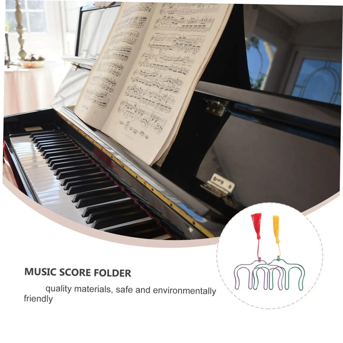 2 шт. металлические зажимы для книг с кисточками