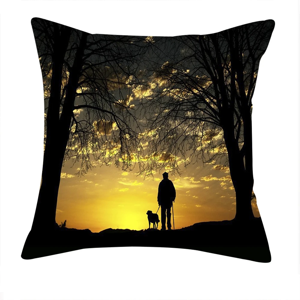 

German Shepherd Dog Pillowcase Super Soft Short Plush Cushion Cover for Sofa Home Pillow Case Decor Pet Animal 45*45cm Covers